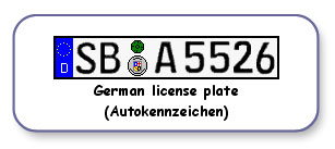 German license plate(Autokennzeichen)