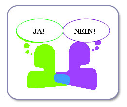2 people saying ja and nein