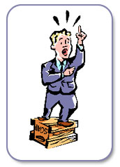 man standing on top of soap box