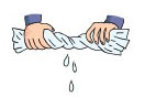wringing towel