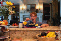 Eating cereal