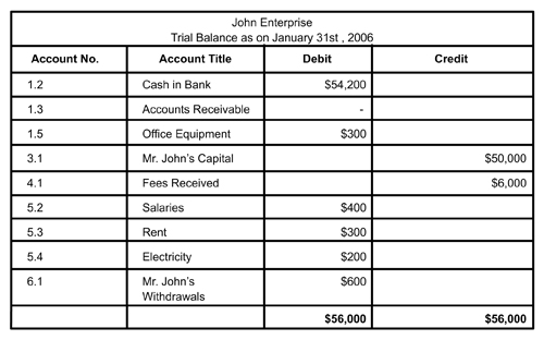 Preparing a Trial Balance