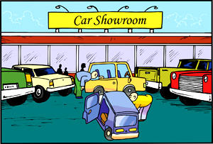 image of car showroom