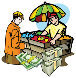 graphic of a person buying from a seller