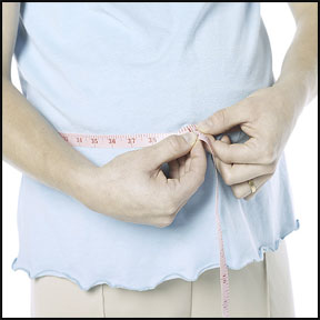Image of dieter measuring waist