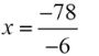 x = (-78/-6)
