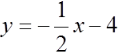 y equals negative one-half x minus 4