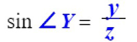 sin angle Y = y / z