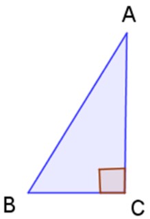 a right triangle A B C
angle C is the right angle
