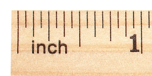 close up of a ruler showing 1 inch