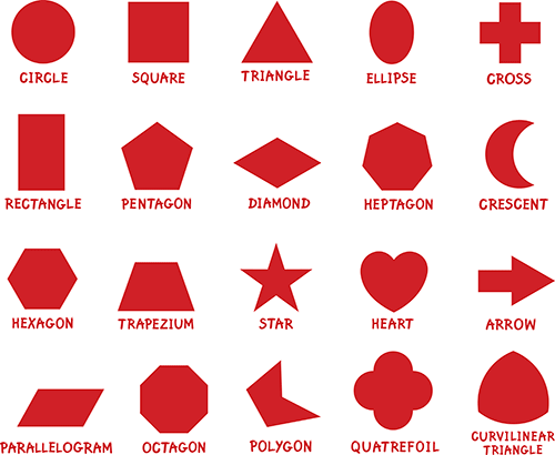 several different types of regular and irregular shapes