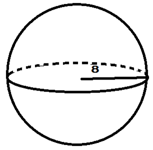 sphere with a radius of 8