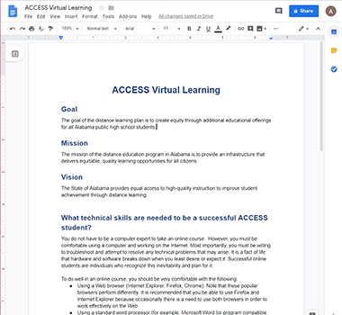 example Google Doc