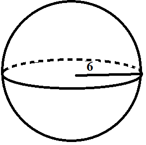 sphere with radius of 6