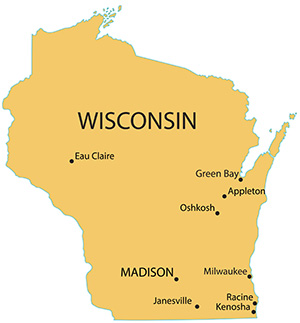 wisconsin map showing big woods area