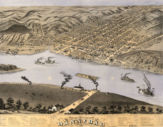 map of Hannibal, Missouri