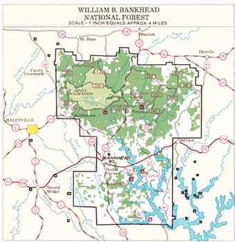 map of the bankhead national forest