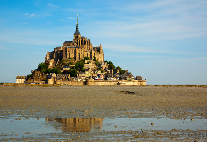 Mont Saint-Michel at low tide.