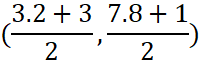 half of (3.2 + 3), half of (7.8 + 1)