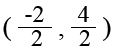 x value is -2 over 2 and y value is 4 over 2