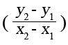 formula for slope. (y1 minus y2) over (x2 minus x1)