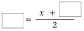 blank = (x + blank) over 2