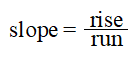 slope = rise/run