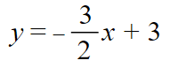 y= -(3/2)m>x</em> +3