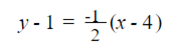 y - 1 = -1/2 (x-4)