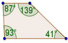 A 4 sided figure with angles 87, 139, 93, and 41