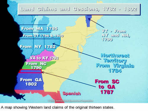 A map of Western land claims.