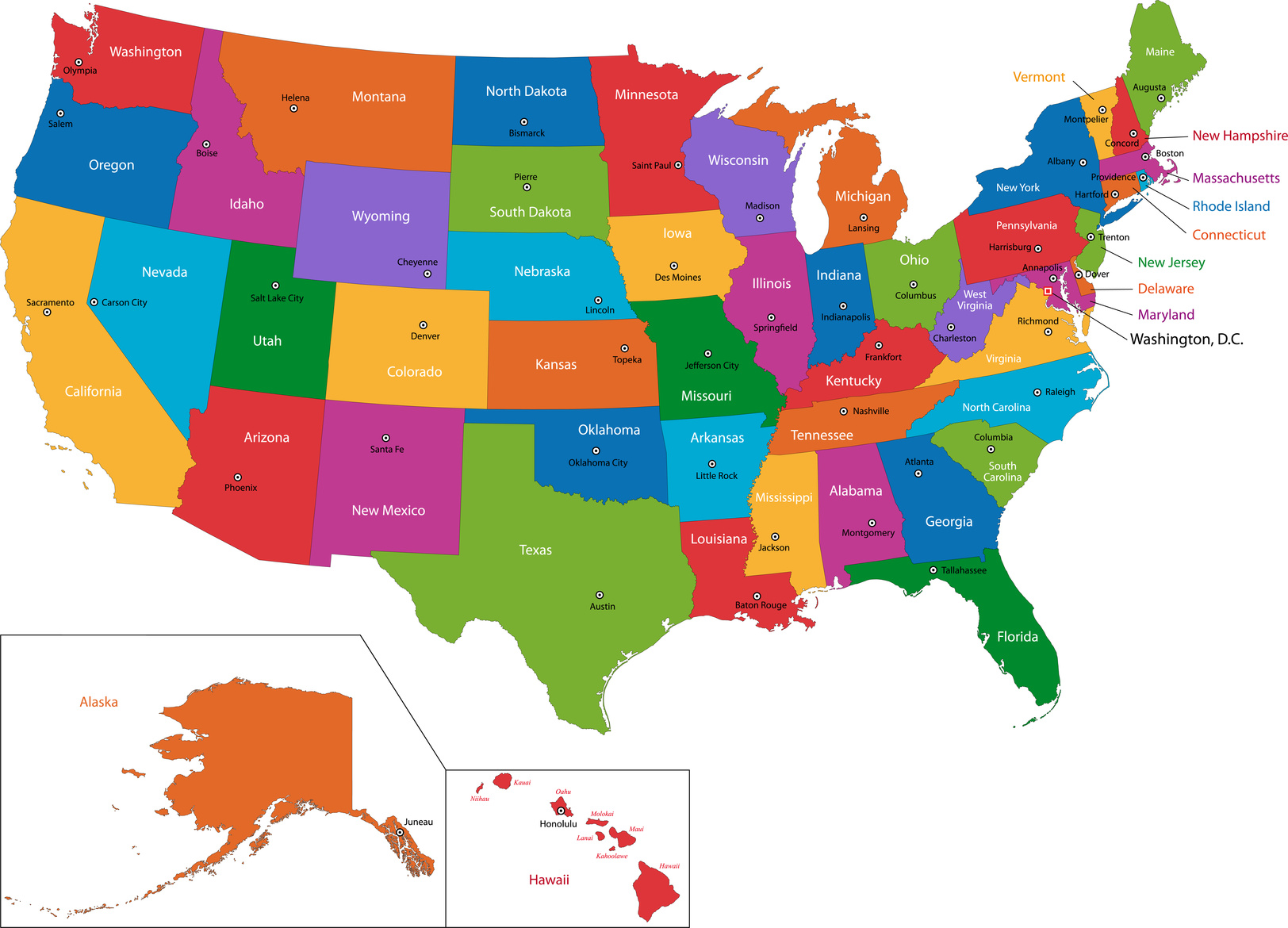 A map of the USA.