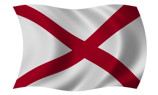 The state flag of Alabama.