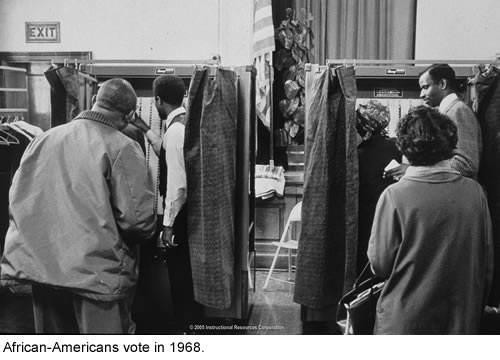 African-Americans vote in 1968.