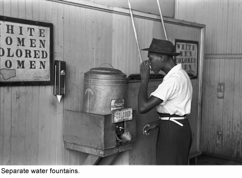 Separate water fountains.