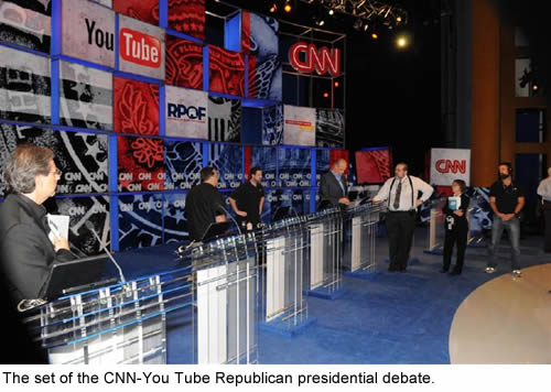 Set of the CNN-You Tube Republican debate.
