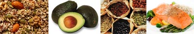 Examples of sources of "good" fats include seeds and nuts, avocados, and salmon