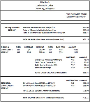 Bank statement