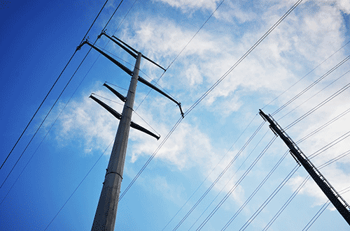 power poles with power lines