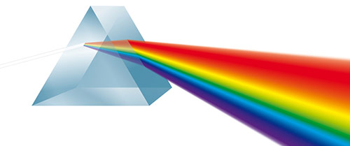 prism with different colors of light