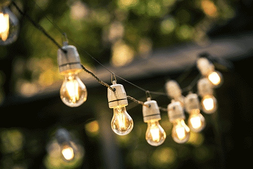 hanging lightbulb lights