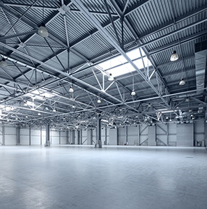 large empty metal warehouse