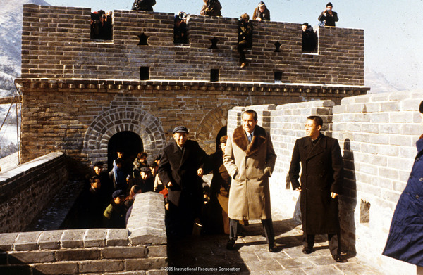 Nixon and Party Tour the Great Wall of China