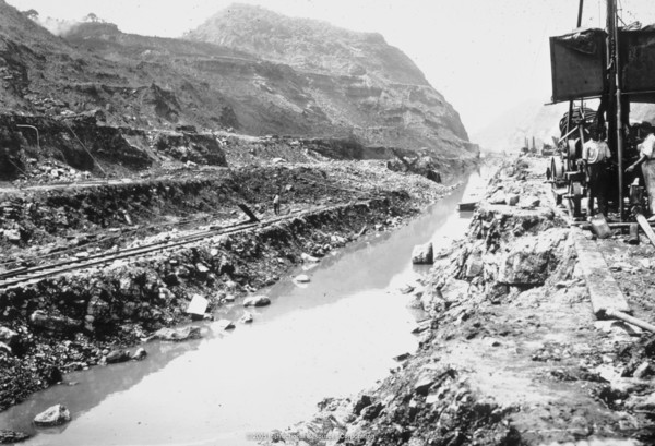 The Panama Canal being built