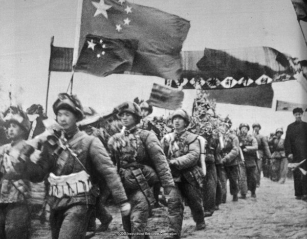 Chinese Troops Entering Korea in Late 1950