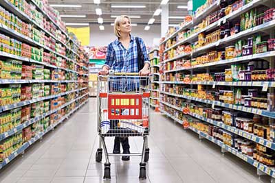 lady shopping in grocery store