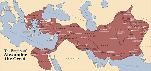 Map of Alexander the Great's empire