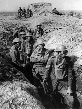 soldiers in trenches