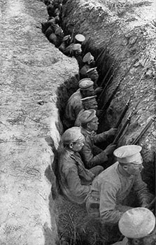 soldiers in trenches