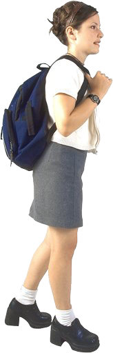 Student with backpack